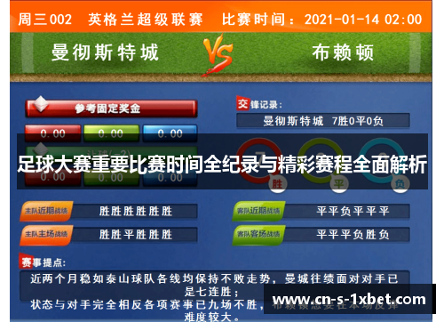 足球大赛重要比赛时间全纪录与精彩赛程全面解析